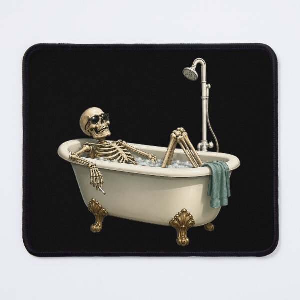 Item preview, Relaxing Skeleton in Bathtub | Funny Dead Tired Bathroom Humor Shirt designed and sold by HectorStore11.