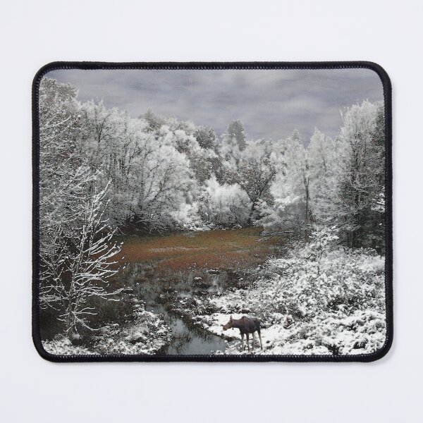 Item preview, Lone Moose on a Snowy Oxbow designed and sold by Wayne King.