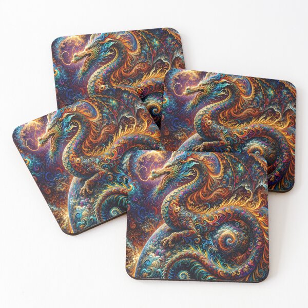 Artikelvorschau, Psychedelischer kosmischer Drache – Lebendige himmlische Fantasy-Drachenkunst entworfen und verkauft von DrakariArt.