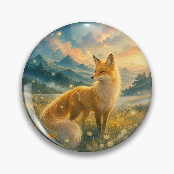 Item preview, Golden Fox Spirit – Enchanted Mountain Nature Fantasy Art Design designed and sold by DervoTeck2767.