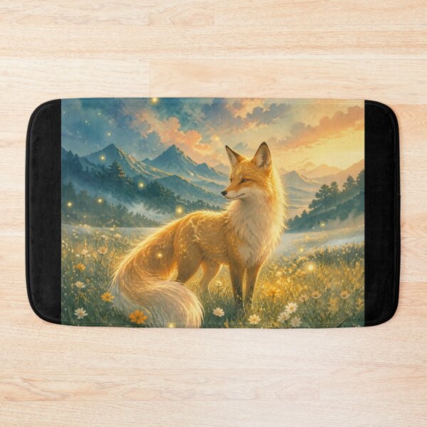 Item preview, Golden Fox Spirit – Enchanted Mountain Nature Fantasy Art Design designed and sold by DervoTeck2767.