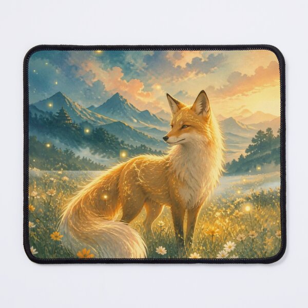 Item preview, Golden Fox Spirit – Enchanted Mountain Nature Fantasy Art Design designed and sold by DervoTeck2767.