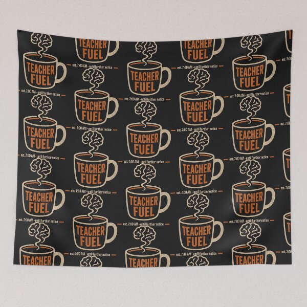 Item preview, Teacher Fuel Brain Coffee Vintage Graphic designed and sold by Hostar2024.