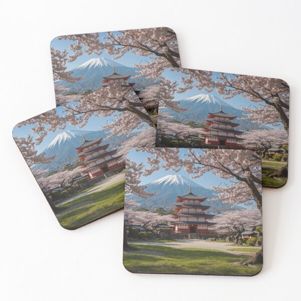 Item preview, Cherry Blossoms Frame Pagoda and Mount Fuji designed and sold by maplesoulkiller.