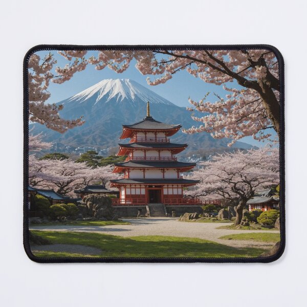 Item preview, Cherry Blossoms Frame Pagoda and Mount Fuji designed and sold by maplesoulkiller.