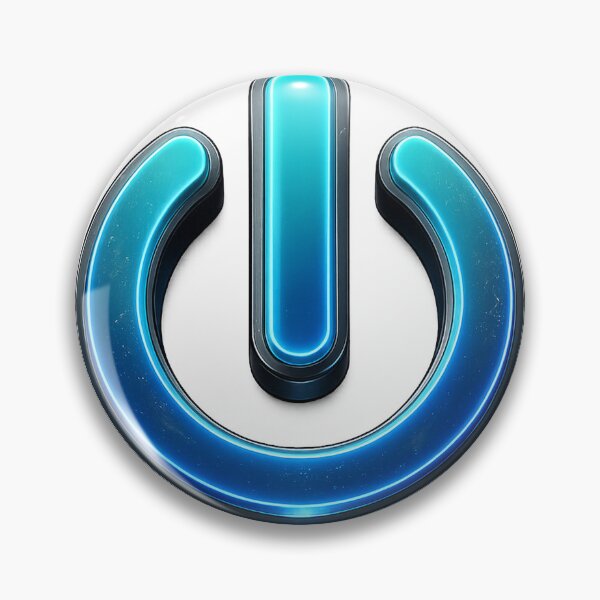 Item preview, power button logo blue designed and sold by ParkersForge.
