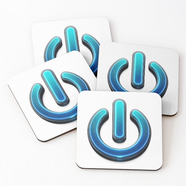 Item preview, power button logo blue designed and sold by ParkersForge.