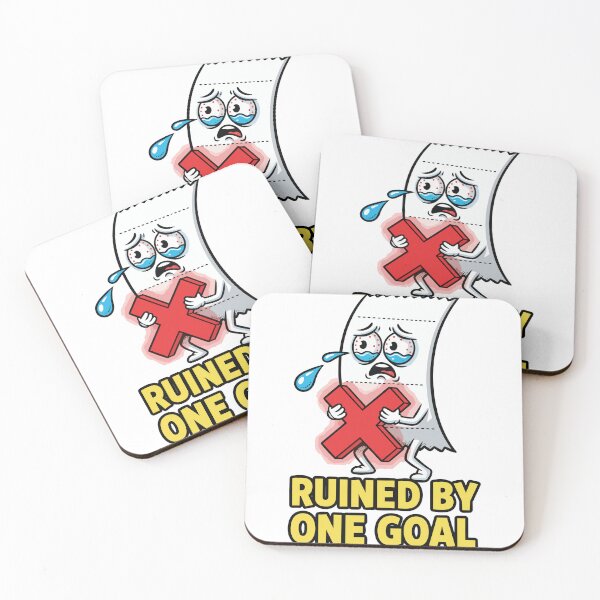 Item preview, "Ruined By One Goal" Funny Sports Betting Graphic - Parlay Bet Loser Humor - Crying Ticket Art designed and sold by BestChoiceService.