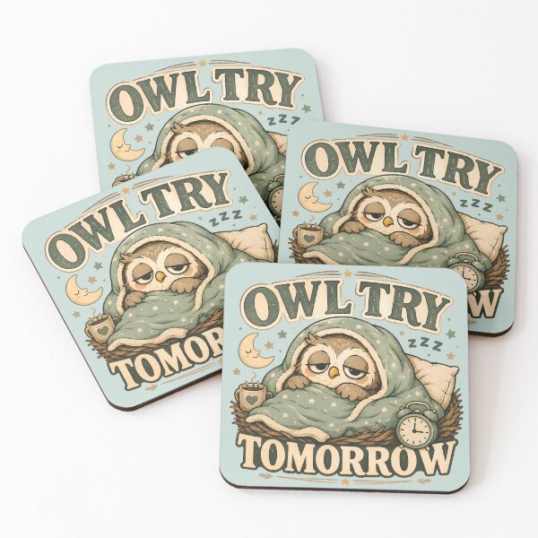 Item preview, Owl Try Tomorrow Funny Lazy Owl Design | Cute Procrastination Quote Retro Aesthetic designed and sold by  Artistry in Motion by MADsrecreation.