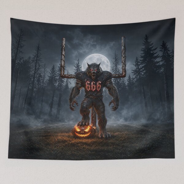 Item preview, Werewolf Football Monster in Gothic Horror Forest designed and sold by Aimaniia666.