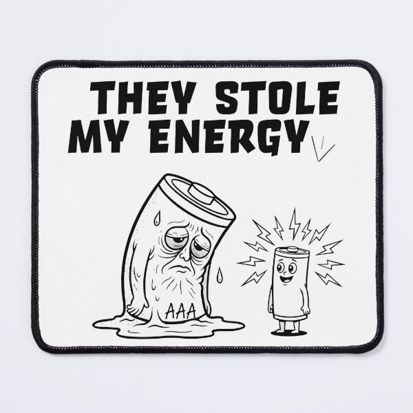 Item preview, "They Stole My Energy" Funny Battery Meme Graphic - Tired & Drained Aesthetic - Relatable Burnout Humor designed and sold by BestChoiceService.