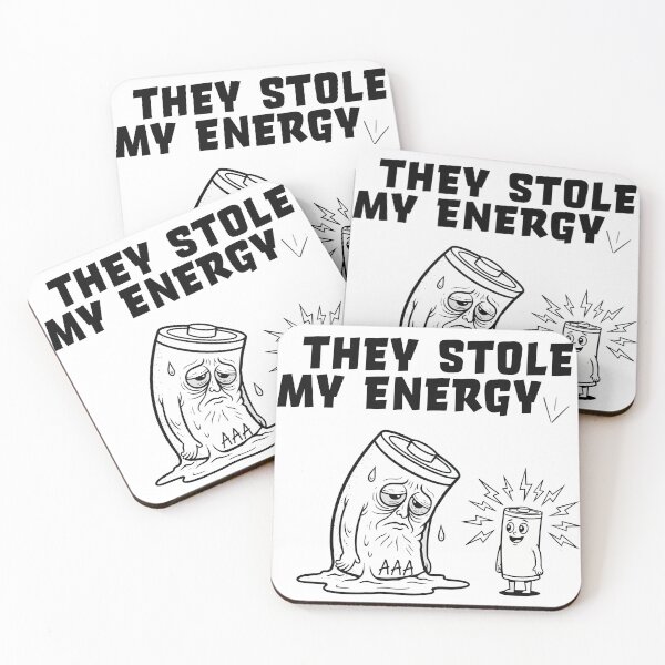 Item preview, "They Stole My Energy" Funny Battery Meme Graphic - Tired & Drained Aesthetic - Relatable Burnout Humor designed and sold by BestChoiceService.