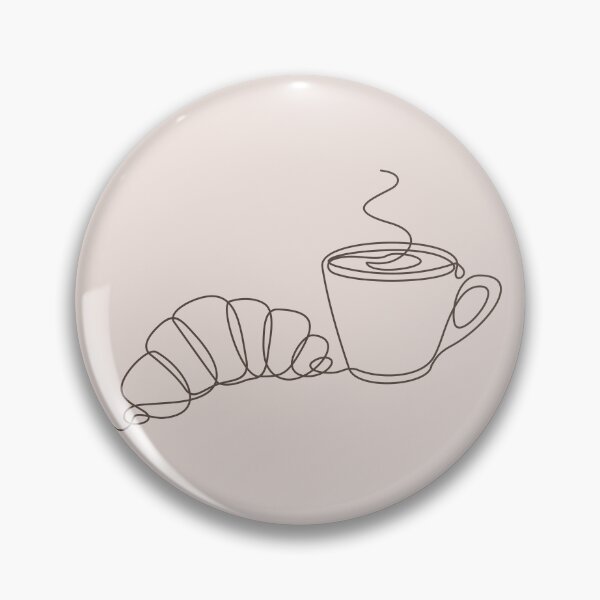 Item preview, Croissant & Coffee Line Art Design for Coffee and Caffeine Enthusiasts, Cozy Cafe Decor designed and sold by SpringTeaDesigns.