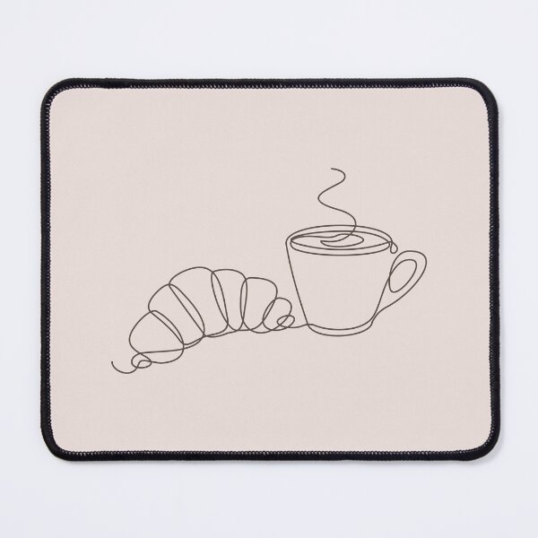 Item preview, Croissant & Coffee Line Art Design for Coffee and Caffeine Enthusiasts, Cozy Cafe Decor designed and sold by SpringTeaDesigns.
