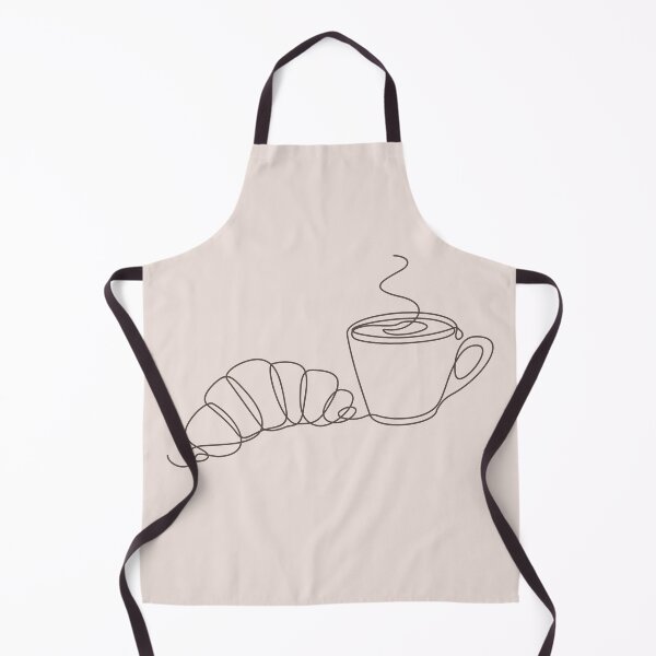 Item preview, Croissant & Coffee Line Art Design for Coffee and Caffeine Enthusiasts, Cozy Cafe Decor designed and sold by SpringTeaDesigns.
