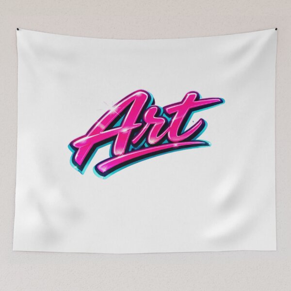 Item preview, Retro Pink and Blue Airbrush Text Graphic designed and sold by dragonmotor7.