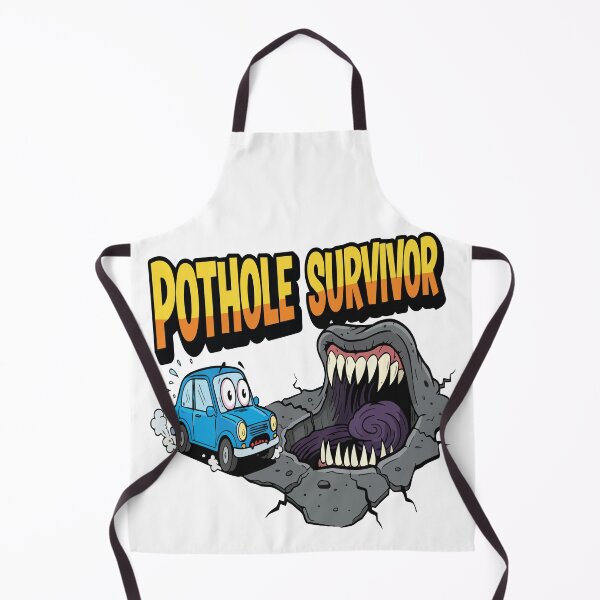 Item preview, "Pothole Survivor" Funny Car Graphic - Bad Road Humor - Dramatic Driving Meme Art designed and sold by BestChoiceService.