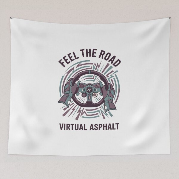 Item preview, Feel The Road Virtual Asphalt Force Feedback Sim Racing T-Shirt designed and sold by EKHOAISTORE.