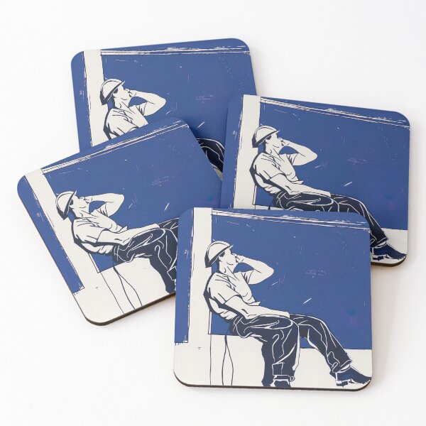 Item preview, Construction worker  - Blue Abstract Art designed and sold by shadow-bloom.