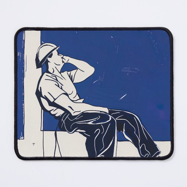 Item preview, Construction worker  - Blue Abstract Art designed and sold by shadow-bloom.