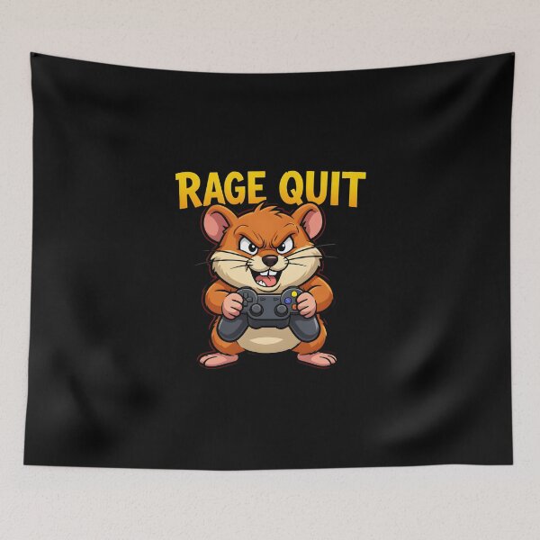 Item preview, Funny Rage Quit Angry Hamster Gaming Retro Cartoon designed and sold by KCasual.