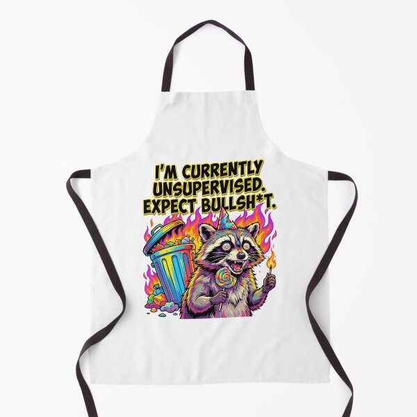 Item preview, funny inappropriate Unsupervised Raccoon Funny Adult Humor Cartoon designed and sold by Uglyandcute.
