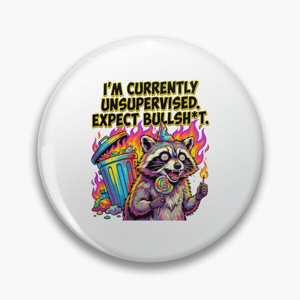 Item preview, funny inappropriate Unsupervised Raccoon Funny Adult Humor Cartoon designed and sold by Uglyandcute.