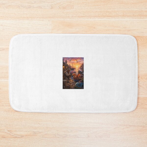 Item preview, Harbor of Tiny Dragon Boats Whimsical Fantasy Seascape designed and sold by TaiwoDesigns.