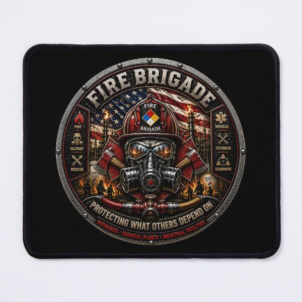 Item preview, Fire Brigade American Flag Industrial Firefighter Hazmat Rescue Challenge Coin Style Wall Art designed and sold by artistwill.