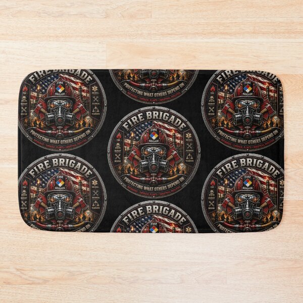Item preview, Fire Brigade American Flag Industrial Firefighter Hazmat Rescue Challenge Coin Style Wall Art designed and sold by artistwill.