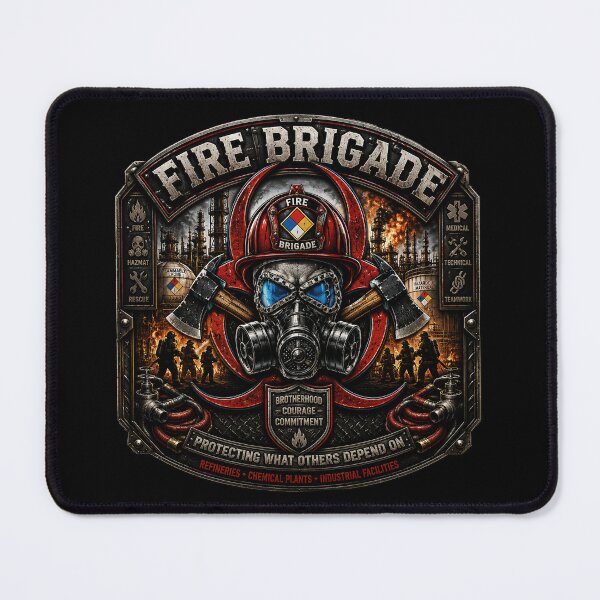 Item preview, Fire Brigade American Flag Industrial Firefighter Hazmat Rescue Badge designed and sold by artistwill.