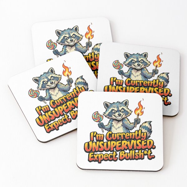 Item preview, funny inappropriate Unsupervised Raccoon Funny Adult Humor Cartoon designed and sold by Uglyandcute.