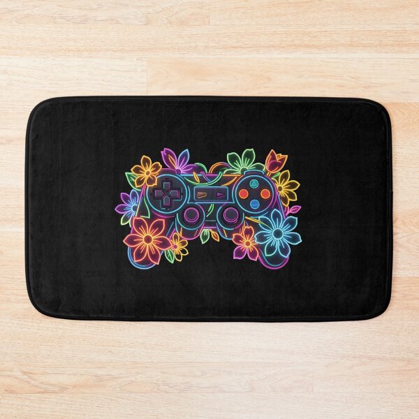 Item preview, Neon Gaming Controller with Flowers Retro Floral Gamer designed and sold by KCasual.