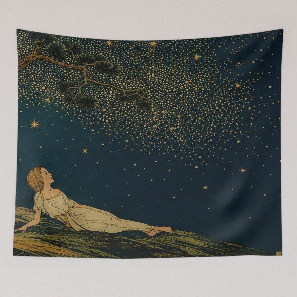 Item preview, Stars by Dorothy Pulis Lathrop - Vintage Illustration Starry Night Dream Girl Wall Art for Celestial Decor Lovers designed and sold by RickE.