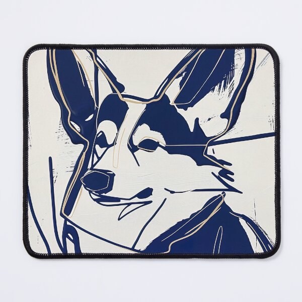 Item preview, Corgi - Blue Abstract Art designed and sold by shadow-bloom.