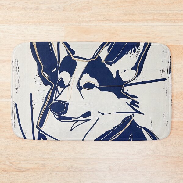 Item preview, Corgi - Blue Abstract Art designed and sold by shadow-bloom.