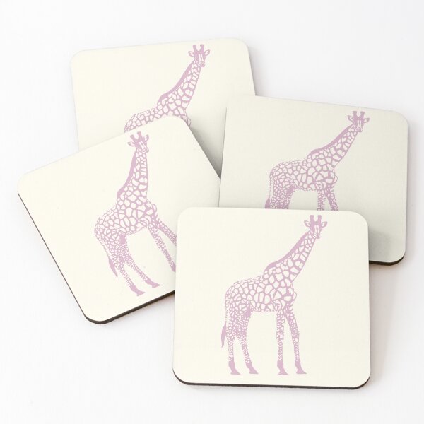 Item preview, Minimal Monochrome Giraffe Line Art Scandinavian Style Animal Illustration Dusty Pink designed and sold by Nasdigitalart.