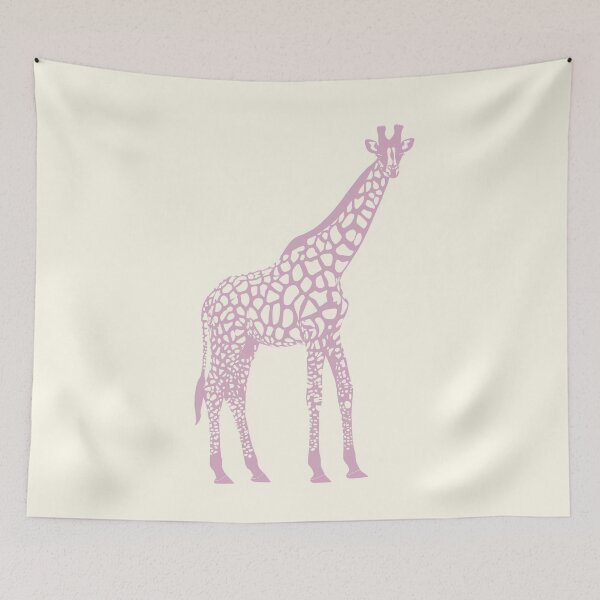 Item preview, Minimal Monochrome Giraffe Line Art Scandinavian Style Animal Illustration Dusty Pink designed and sold by Nasdigitalart.