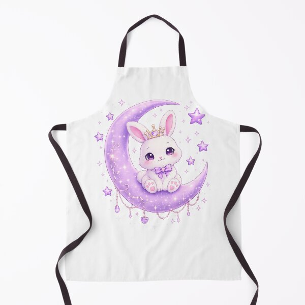Item preview, Cute Bunny Princess on Crescent Moon | Kawaii Purple Moon Rabbit | Magical Celestial Art designed and sold by Moonlight Studio.