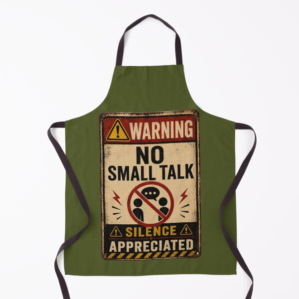 Item preview, No Small Talk Warning Sign | Funny Introvert Vintage Humor Design designed and sold by piketo.