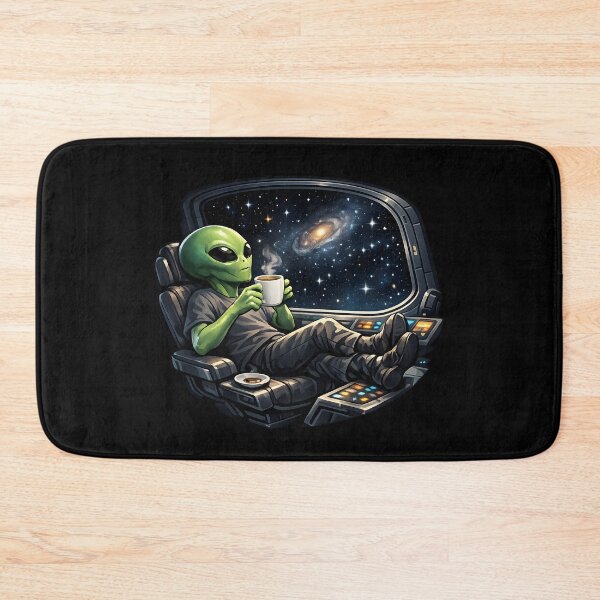 Item preview, Relaxing Alien Drinking Coffee While Watching the Stars designed and sold by builtforyou.