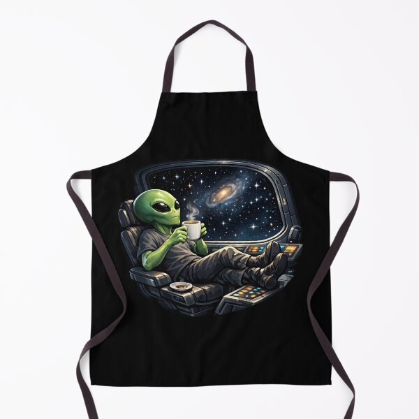 Item preview, Relaxing Alien Drinking Coffee While Watching the Stars designed and sold by builtforyou.