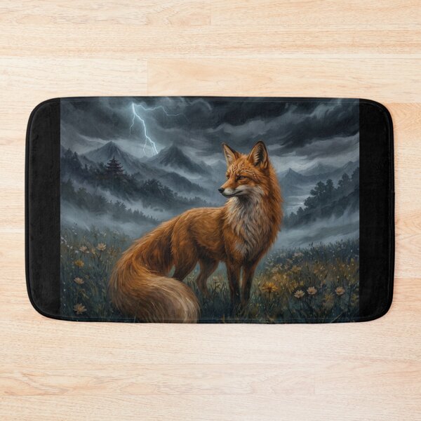 Item preview, Storm Fox Spirit - Lightning Forest Fantasy Wildlife Art Design designed and sold by DervoTeck2767.