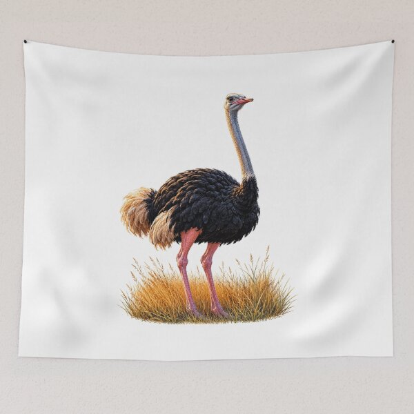 Item preview, Colorful African Ostrich in the Savanna – Vibrant Wildlife Bird Art designed and sold by Fabrifrank.