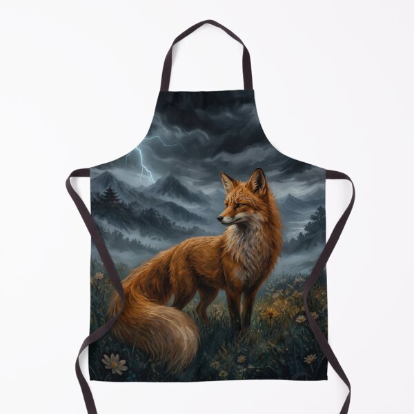 Item preview, Storm Fox Spirit - Lightning Forest Fantasy Wildlife Art Design designed and sold by DervoTeck2767.