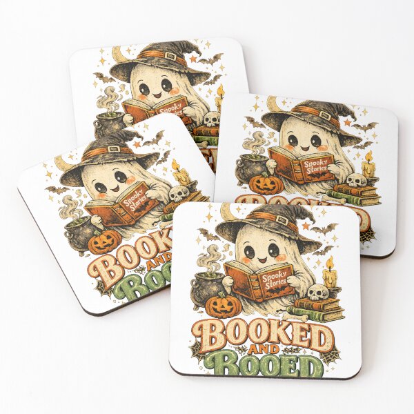 Item preview, Booked and Booed Halloween Ghost | Cute Witch Ghost Reading Book | Spooky Book Lover Halloween Design designed and sold by MerryHillStudio.