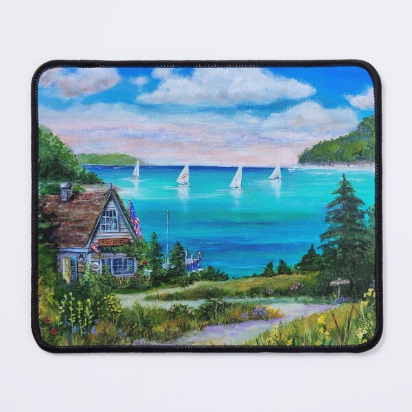 Item preview, Summer Breeze ~ Sailboats Sailing on turquoise lake waters small boat rental gift shop ship store marina  designed and sold by Lori Richardson.