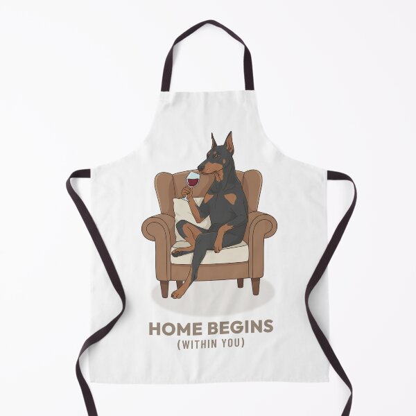 Item preview, Doberman drinking red wine retro illustration designed and sold by Cozy Vintage Animal.