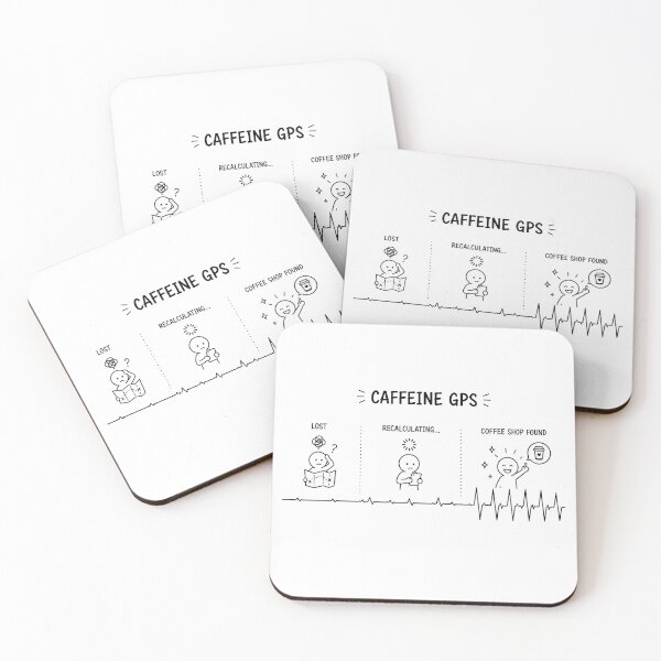 Item preview, ❤️ HEARTBEAT COLLECITON ❤️ - COFFEE ☕ - Caffeine GPS designed and sold by WheelieGdArt.