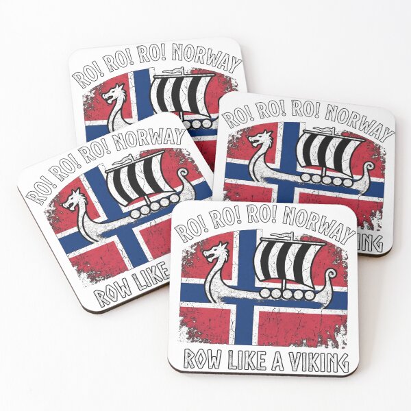 Item preview, Row Row Row Norway - Norwegian Flag Longship designed and sold by Jaroslaw-S.